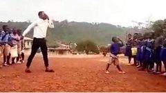 Teacher Sackey and Prince in one of their dance routines