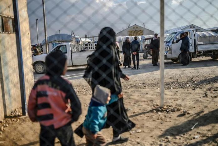 The orphans arrived from Kurdish-controlled camps in Syria after the death of their jihadist parents