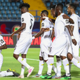 Black Stars celebrate their second goal.