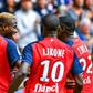 Osimhen (L) scored both Lille goals on his debut