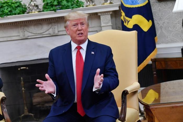 US President Donald Trump speaks during a meeting with Dutch Prime Minister Mark Rutte