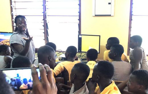 Good samaritan donates computers to Volta region’s community where women don’t give birth