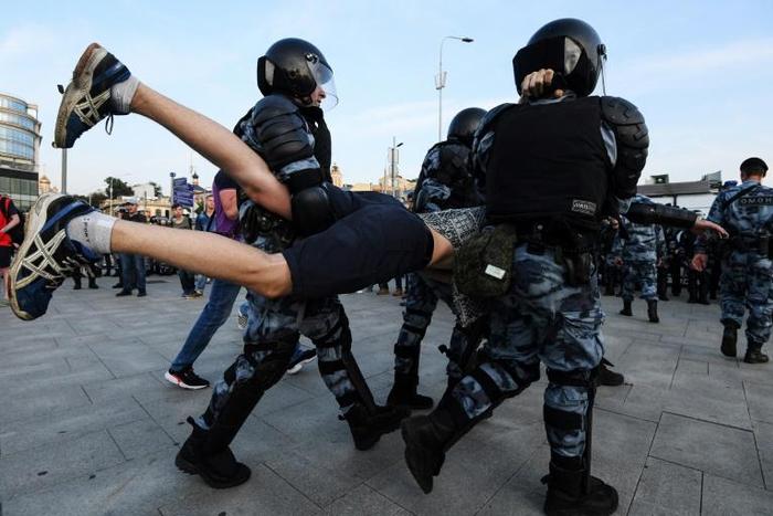 Nearly 1,400 people were arrested at Saturday's unauthorised protest in Moscow against the exclusion of opposition politicians from local elections