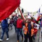 Chuquicamata mine workers protest for better pay and conditions in Calama, Chile on June 14, 2019