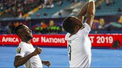 Jordan Ayew celebrating his goal for Ghana