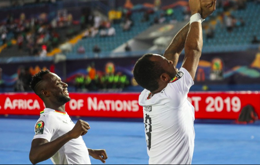 Jordan Ayew celebrating his goal for Ghana