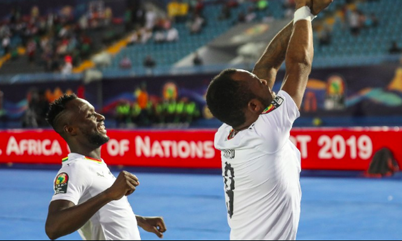 Jordan Ayew celebrating his goal for Ghana