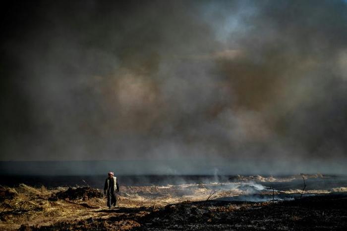 The Islamic State group has claimed several arson attacks on wheat fields in Syria, including in the Kurdish-run breadbasket province of Hasakeh