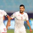 Tunisia's forward Wahbi Khazri (L) celebrates his goal with teammates during the 2019 Africa Cup of Nations (CAN) Group E football match between Tunisia and Mali at the Suez Stadium on June 28, 2019.