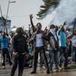 Backers of Gabonese opposition presidential candidate Jean Ping take to the streets on August 31, 2016, protesting his announced defeat by incumbent Ali Bongo