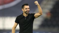 Al Sadd's Spanish coach Xavi Hernandez celebrated as his team scored on its way to victory over Al Duhail in the Asian Champions League