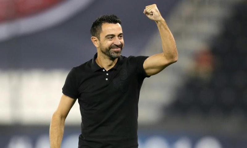 Al Sadd's Spanish coach Xavi Hernandez celebrated as his team scored on its way to victory over Al Duhail in the Asian Champions League
