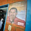 A poster with the face of the late Venezuelan president Hugo Chavez on the facade of a clinic in Caracas where a Cuban doctor works in 2010