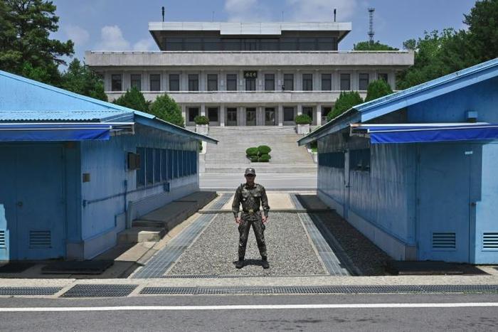 The border village of Panmunjom in the Demilitarised Zone divides the two Koreas