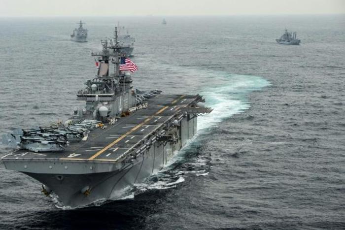 The amphibious assault ship USS Boxer downed an Iranian drone, US President Donald Trump said Thursday