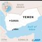 Map of Yemen locating Aden, where dozens are killed or wounded in an attack on a military camp Thursday