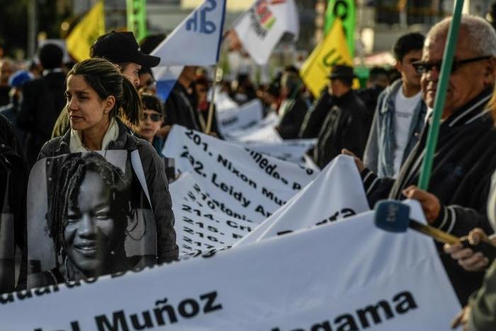 Demonstrators gathered in Colombia's major cities, including the capital Bogota, and denounced the killing of human rights activists