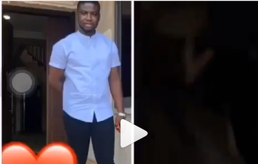 Remorseful man screams for mercy as angry girlfriend whips him mercilessly with cane for cheating on her (video)