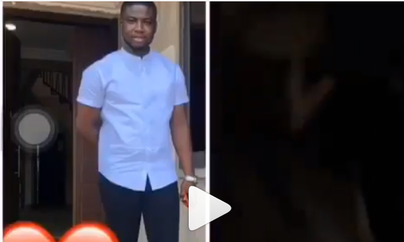 Remorseful man screams for mercy as angry girlfriend whips him mercilessly with cane for cheating on her (video)