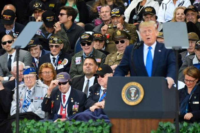 Donald Trump joined other world leaders in northern France where thousands of well-wishers gathered to pay tribute to the ever-dwindling number of veterans of the famed landings which shaped the outcome of World War II.