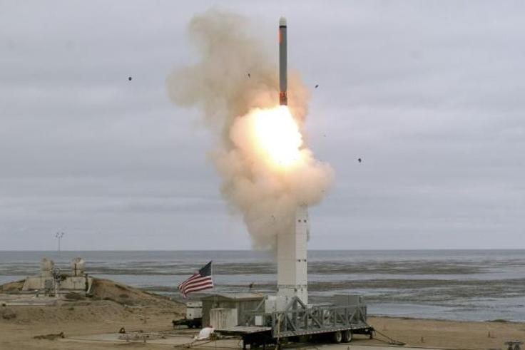 The US has tested a ground-launched cruise missile at San Nicolas Island, California, marking a new era in arms competition