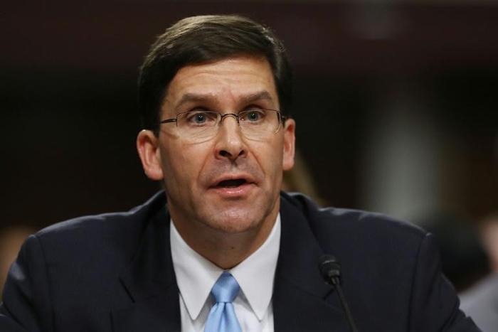 Mark Esper, shown in this November 2, 2017 photo, is the third man to helm the Pentagon in six months