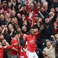 Double delight: Marcus Rahsford scored twice as Manchester United thrashed Chelsea 4-0 on Sunday