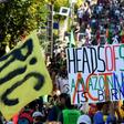 More than 9,000 people turned out to join the anti-G7 march which went from Hendaye in France to Irun in northeastern Spain