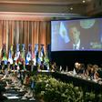 Venezuela's opposition leader Juan Guaido spoke to the Lima Group meeting in Buenos Aires by video link