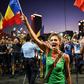 An estimated 24,000 protesters gathered in front of the government's headquarters in Bucharest, waving the national flag and shouting  "Thieves!"