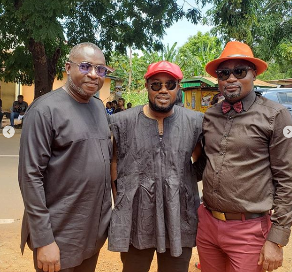 Enoch Worlanyo Wallace (middle) and Charles Osei Asibey (right) at Kofi Appiah's funeral