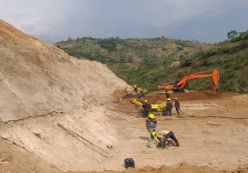 Work site at Kabu 16, Cibitoke province in the northwest of Burundi, East Africa.