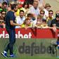 Chelsea striker Tammy Abraham runs to celebrate with boss Frank Lampard