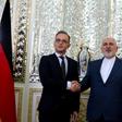 Iran's Foreign Minister Mohammad Javad Zarif (R) receives his German counterpart Heiko Maas in the capital Tehran on June 10, 2019 for talks on the future of the nuclear deal