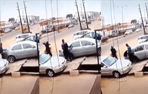 CCTV footage shows how robbers used salt and saliva to break into a car and stole valuables