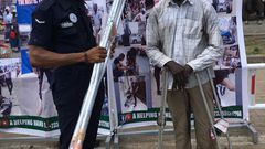Lance Corporal Agbeko gives to the physically challenged on the street