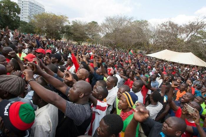 Nationwide protests in Malawi (pictured July 2, 2019) have resulted in nearly 70 people being arrested