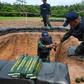 Soldiers carefully handled anti-personnel mines and C4 explosives before their controlled detonation