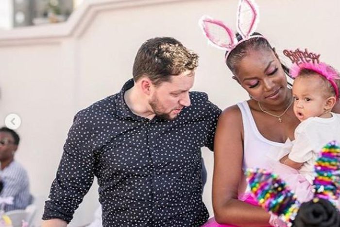 Yvonne Nelson, Jamie Roberts and their daughter