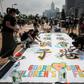 Hundreds of parents and children gathered for an all-ages family protest