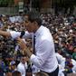 Venezuela's opposition leader Juan Guaido, pictured during an anti-government march in Caracas on July 5, 2019, said he wants talks with the government to lead towards free elections