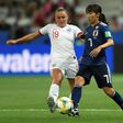 Georgia Stanway (L) in action in Wednesday's win over Japan - the youngster came into the England team and set up the opening goal for Ellen White