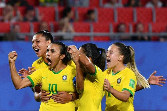 Brazil's No. 10 Marta broke the World Cup scoring record with her goal against Italy