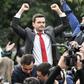 Russian opposition politician Ilya Yashin (C) is one of those who has been barred from running in the local Moscow legislative election