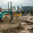 General view of the construction site close to Berlin's Alexanderplatz where a 100-kilogramme (220-pound US bomb from World War II was discovered on June 14, 2019.