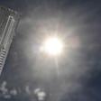 A thermometer reaching almost 37 degrees Celsius in the northern French city of Godewaersvelde, near Lille, on Monday