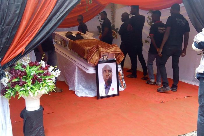 The Sports fraternity and the Media mourn Evangelist Kofi Appiah today at Achimota Club house near Achimota Police station.