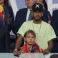 Injured Neymar and his son Davi Lucca watch Sunday's Copa America final at Rio de Janeiro's Maracana stadium from the stands