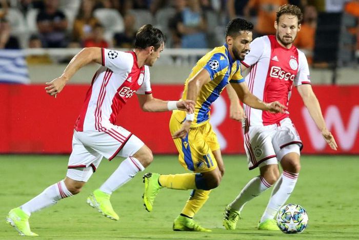 APOEL midfielder Musa Suleiman gave Nicolas Tagliafico and Daley Blind and the Ajax defense a difficult time