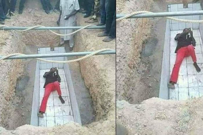 Man lies in grave to stop bereaved family from burying their corpse until his digging fee is paid